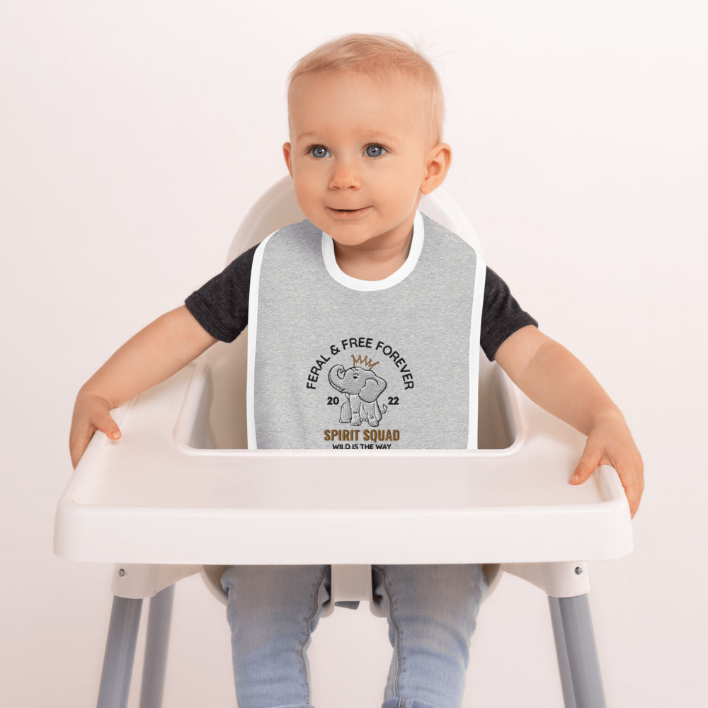 Feral & Free – Embroidered Baby Bib