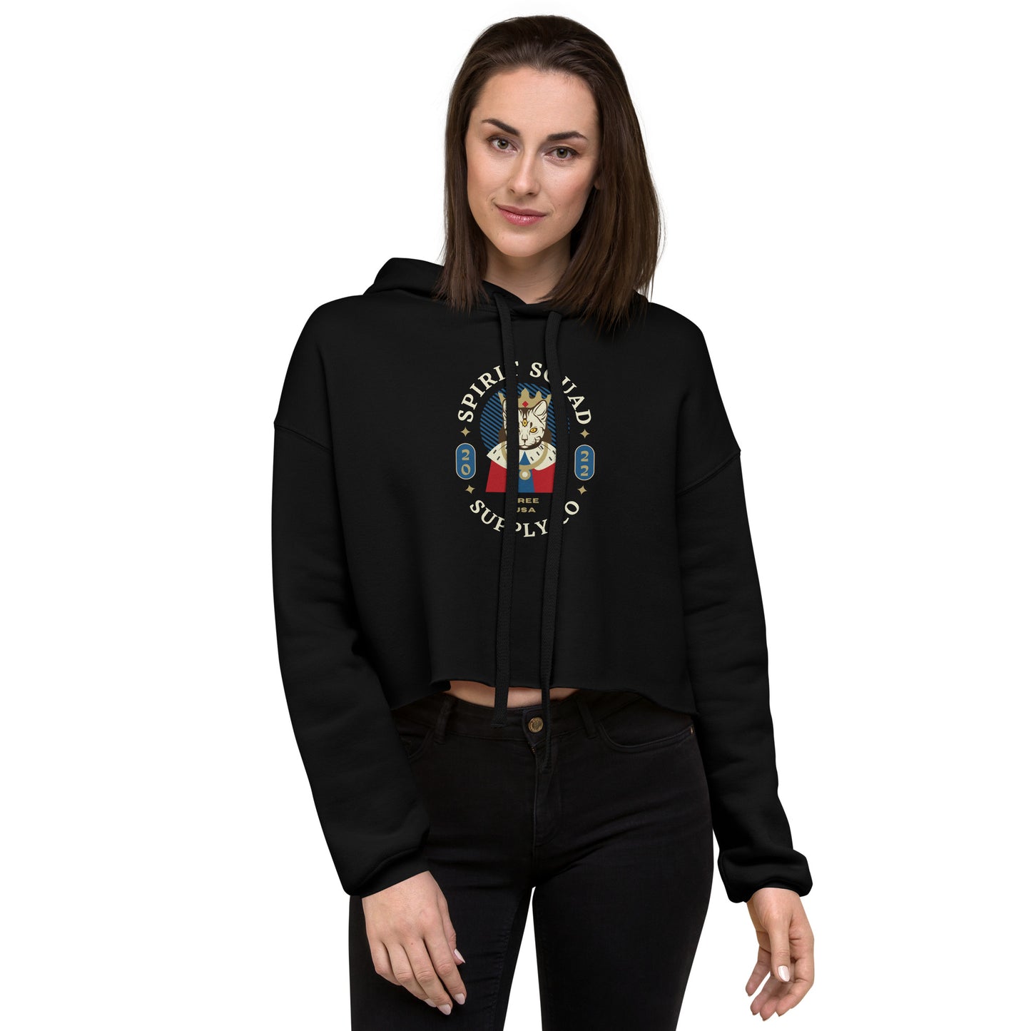 Royal Kitty – Crop Hoodie